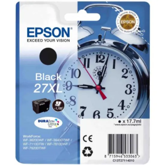 Изображение Картридж струменевий Epson 27XL Black для принтерів WorkForce WF (C13T27114020)