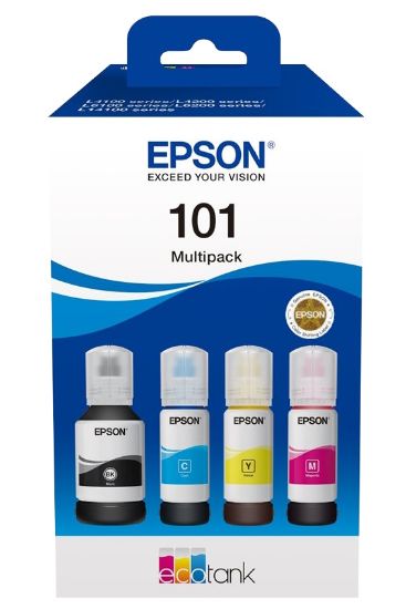 Зображення Контейнери з чорнилом Epson 101, мультипак, 4 коліра  (C13T03V64A)