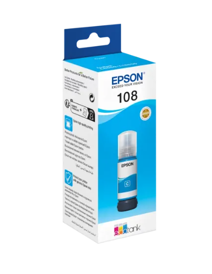 Изображение Контейнер з чорнилом  Epson 108 Cyan (C13T09C24A)