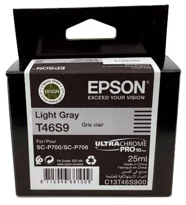 Изображение Картридж cтруменевий Epson Singlepack T46S9 Light Gray для SureColor SC-P700, 25 мл (C13T46S900)
