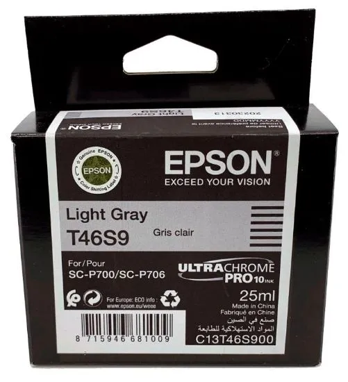 Изображение Картридж cтруменевий Epson Singlepack T46S9 Light Gray для SureColor SC-P700, 25 мл (C13T46S900)